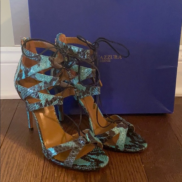 Aquazzura Turquoise Heels - Picture 3 of 8